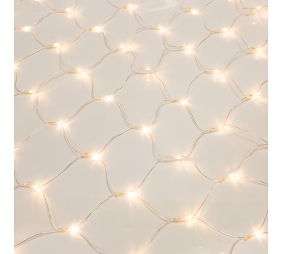 Светодиодная гирлянда NEON-NIGHT Сеть 8режимов 1.8х1.5м 180 LED на проз проводе тёплый-белый 215-136