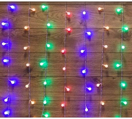 Светодиодная гирлянда NEON-NIGHT Дождь с насадками 8 режимов 1.5х1.5 м 144LED мультиколор 235-049