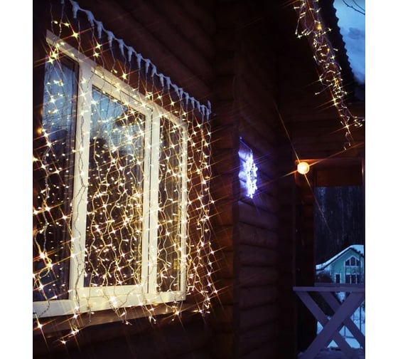 Светодиодная гирлянда NEON-NIGHT Дождь постоянное свечение 2х9м 2200 LED черн провод, жёлтый 235-181