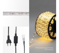 Гибкий шнур Neon-Night Дюралайт, двухжильный ,230В, 10мм, 24 LED/м, теплый белый, модуль 2м, бухта 100м 121-126-3