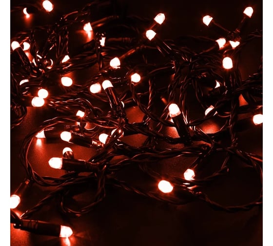 Светодиодная гирлянда NEON-NIGHT Нить с эффектом мерцания 10м 100 LED, красный, без комплекта подключения 305-242