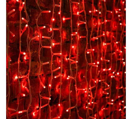 Светодиодная гирлянда NEON-NIGHT Дождь постоянное свечение 2х1.5м 360 LED красный 237-112