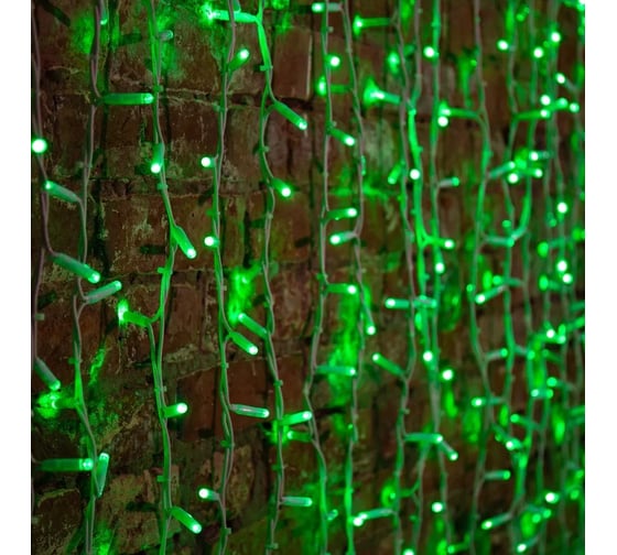 Гирлянда Neon-Night Занавес 2х1.5м, 360 LED зелёный, белый каучук, IP67 237-114