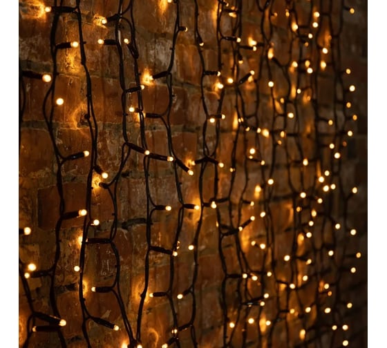 Светодиодная гирлянда NEON-NIGHT Дождь постоянное свечение 2х3м 760 LED жёлтый 237-141