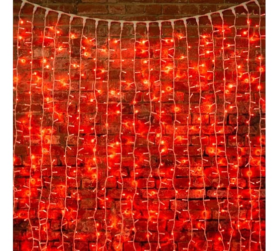 Светодиодная гирлянда NEON-NIGHT Дождь постоянное свечение 2х3м 760 LED красный 237-132 1