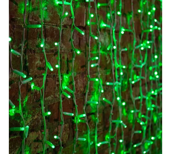 Светодиодная гирлянда NEON-NIGHT Дождь постоянное свечение 2х3м 760 LED зелёный 237-134
