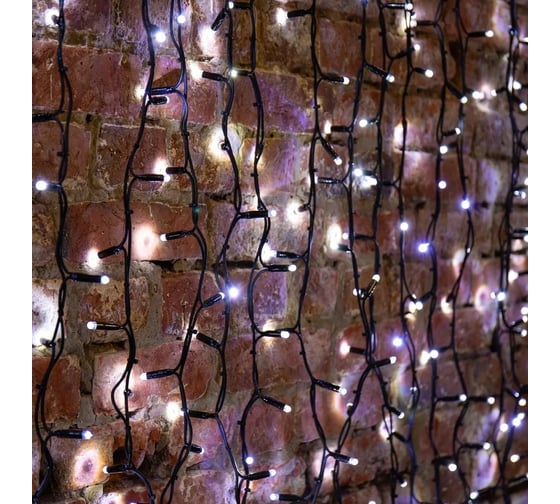 Гирлянда Neon-Night Занавес 2х3м, 760 LED белый, черный каучук, IP67 237-145