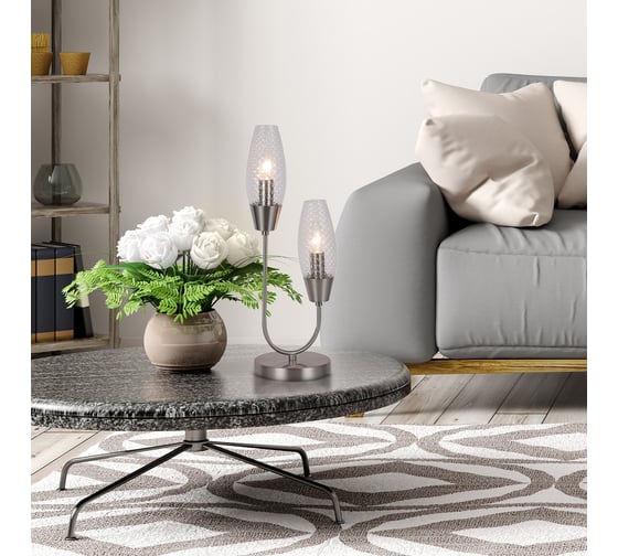 Настольный светильник ESCADA 10165/2 E14*60W Nickel 10165/2 Nickel