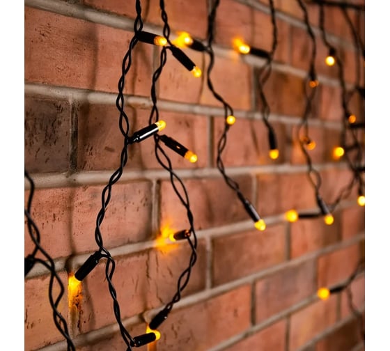 Светодиодная гирлянда NEON-NIGHT Бахрома постоянное свечение 2.4х0.6м 88 LED белый 255-046