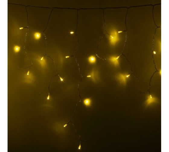 Светодиодная гирлянда БNEON-NIGHT ахрома постоянное свечение 2.4х0.6м 88 LED жёлтый 255-051 1