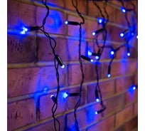 Светодиодная гирлянда NEON-NIGHT Бахрома постоянное свечение 2.4х0.6 88LED черн провод синий 255-031