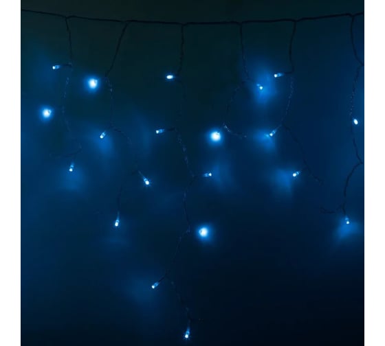 Светодиодная гирлянда NEON-NIGHT Бахрома постоянное свечение 2.4х0.6м 88 LED синий 255-053 1