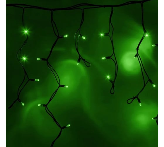 Гирлянда NEON-NIGHT Бахрома постоянное свечение 5.6х0.9м IP67 240 LED зеленый 255-244