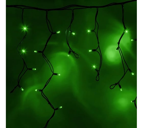 Светодиодная гирлянда NEON-NIGHT Бахрома постоянное свечение 4х0.6м 128 LED зеленый 255-224 1