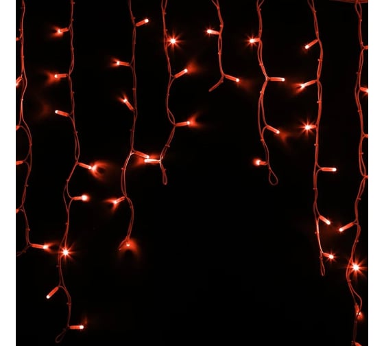 Светодиодная гирлянда NEON-NIGHT Бахрома постоянное свечение 5.6х0.9м 240 LED красный 255-282