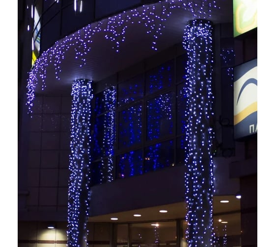 Светодиодная гирлянда NEON-NIGHT Бахрома постоянное свечение 5.6х0.9м 240 LED синий 255-243