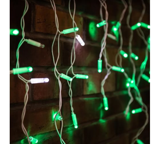 Светодиодная гирлянда NEON-NIGHT Бахрома с эффектом мерцания 4.8х0.6м 176 LED зеленый 255-164