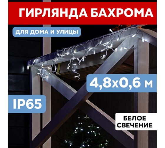 Светодиодная гирлянда NEON-NIGHT Бахрома с эффектом мерцания 4.8х0.6м 176 LED 255-165