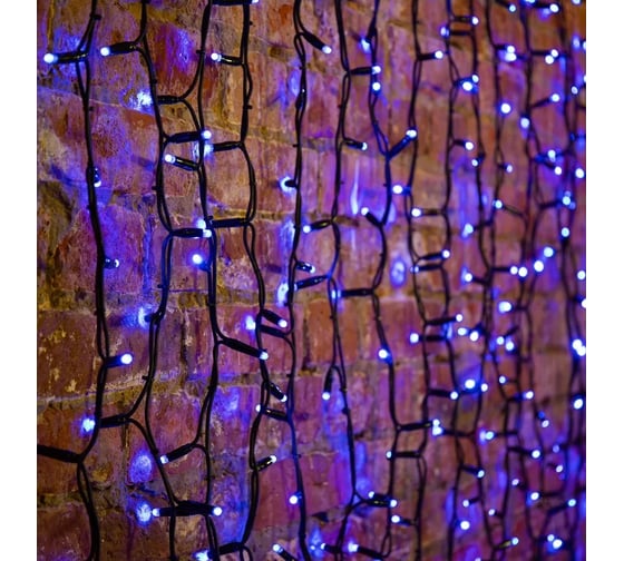 Светодиодная гирлянда NEON-NIGHT Дождь постоянное свечение 2х6м 1500 LED синий 237-163