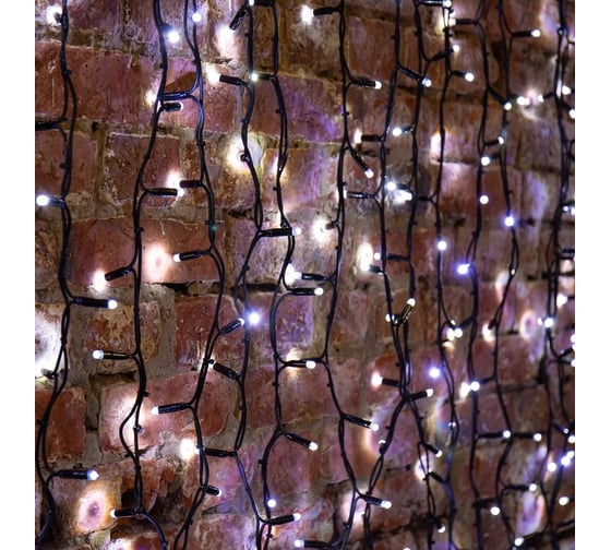 Светодиодная гирлянда NEON-NIGHT Дождь постоянное свечение 2х6м 1500 LED белый 237-165