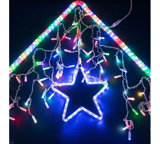 Светодиодная гирлянда NEON-NIGHT Бахрома свечение с динамикой 4.8х0.6м 176LED  RGB 245-209