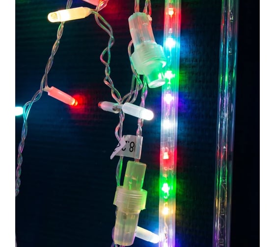 Светодиодная гирлянда NEON-NIGHT Бахрома свечение с динамикой 4.8х0.6м 176LED  RGB 245-209