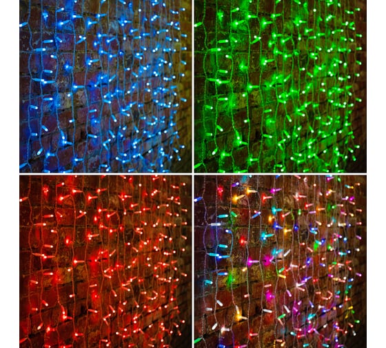 Гирлянда Neon-Night Занавес 2х1,5м, 300 LED RGB, прозрачный ПВХ, IP65, нужен контроллер 245-309