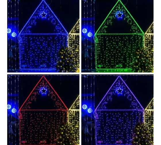 Гирлянда Neon-Night Занавес 2х1,5м, 300 LED RGB, прозрачный ПВХ, IP65, нужен контроллер 245-309