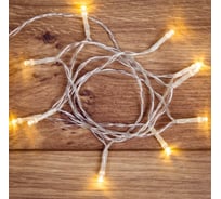 Светодиодная гирлянда NEON-NIGHT Твинкл-Лайт 1.5м 10 LED, прозрачный провод, тёплый-белый 303-072