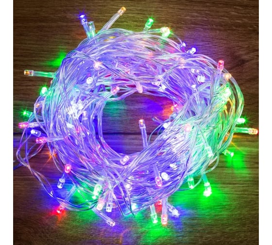 Светодиодная гирлянда-нить Neon-Night 8 режимов 10м 80LED прозр провод мультиколор 303-189