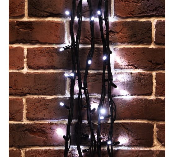 Светодиодная гирлянда NEON-NIGHT Твинкл-Лайт 8 режимов, 20м, 240 LED, черный каучуковый провод, белый 303-325