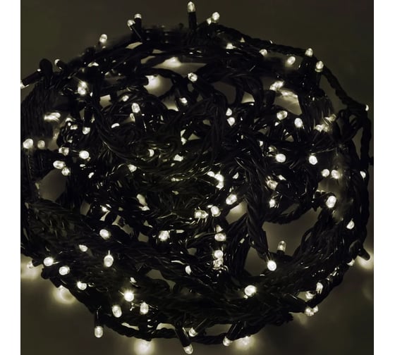 Светодиодная гирлянда NEON-NIGHT Твинкл-Лайт 8 режимов, 20м, 240 LED, черный каучуковый провод, белый 303-325 1