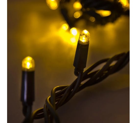 Светодиодная гирлянда-нить Neon-Night 8 режимов, 20м, 240 LED, черный каучуковый провод, жёлтый 303-321