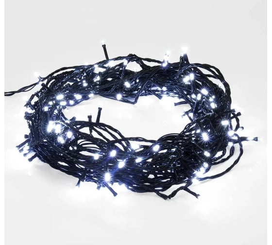 Светодиодная гирлянда-нить Neon-Night 8 режимов 20м 200 LED тёмно-зеленый провод белый 303-106
