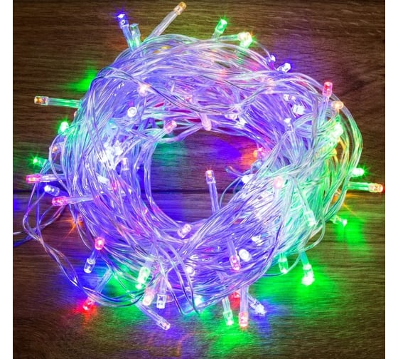 Светодиодная гирлянда-нить Neon-Night 8 режимов, 15м, 120 LED, прозрачный провод, мультиколор 303-199 1