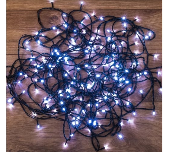 Светодиодная гирлянда-нить Neon-Night 8 режимов, 12м, 120 LED, тёмно-зеленый, белый 303-104