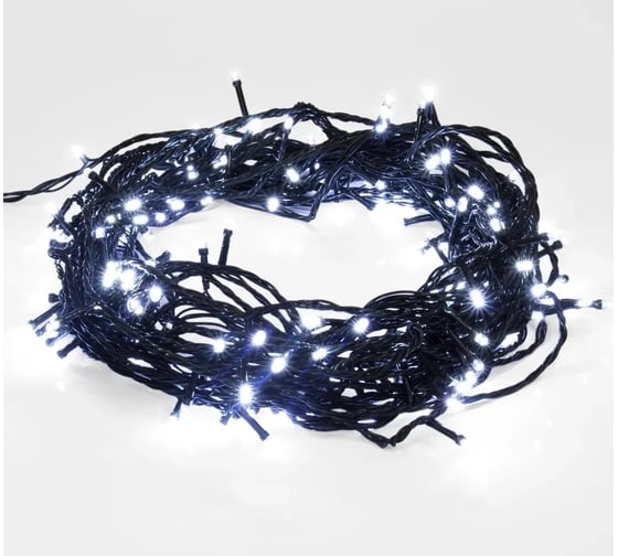 Светодиодная гирлянда-нить Neon-Night 8 режимов, 12м, 120 LED, тёмно-зеленый, белый 303-104