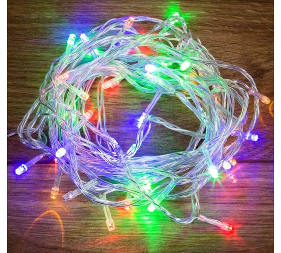 Светодиодная гирлянда-нить Neon-Night 8 режимов 4м 25 LED прозр провод мультиколор 303-169 1