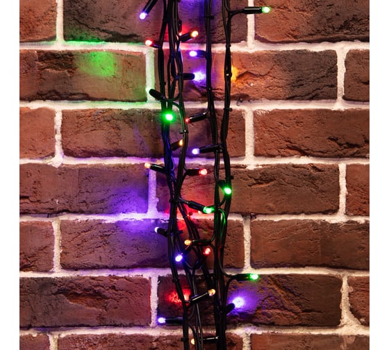 Гирлянда Нить, Neon-Night управляемая, 20м, 240 LED мультиколор, черный каучук, IP67 303-329