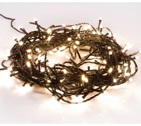 Светодиодная гирлянда-нить Neon-Night 8 режимов 20м 160 LED тёплый-белый 303-116