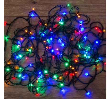 Светодиодная гирлянда-нить Neon-Night 8 режимов, 12м, 120 LED, тёмно-зеленый, мультиколор 303-105