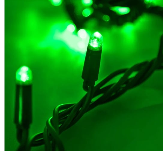 Светодиодная гирлянда NEON-NIGHT Твинкл-Лайт 8 режимов, 20м, 240 LED, черный каучуковый провод, зелёный 303-324