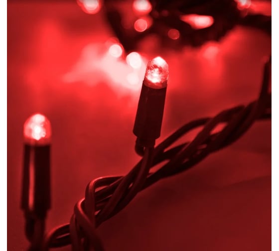 Светодиодная гирлянда NEON-NIGHT Твинкл-Лайт 8 режимов, 20м, 240 LED, черный каучуковый провод, красный 303-322