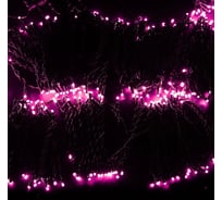 Светодиодная гирлянда NEON-NIGHT КлипЛайт 5 нитей по 20м, 665 LED, на черном проводе, розовый 323-507