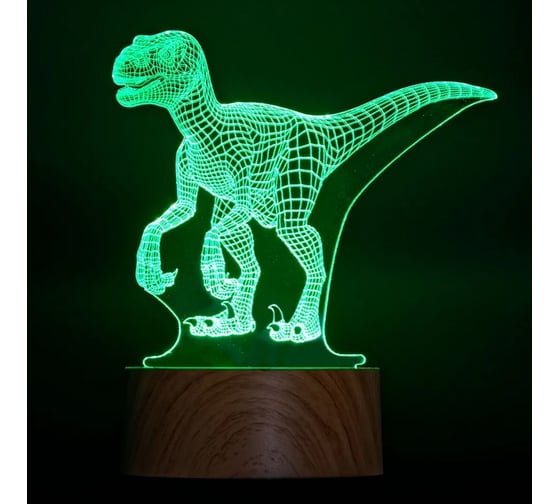 Светодиодный 3D светильник GLANZEN RPD-3D-RGB-DINO КА-00008052