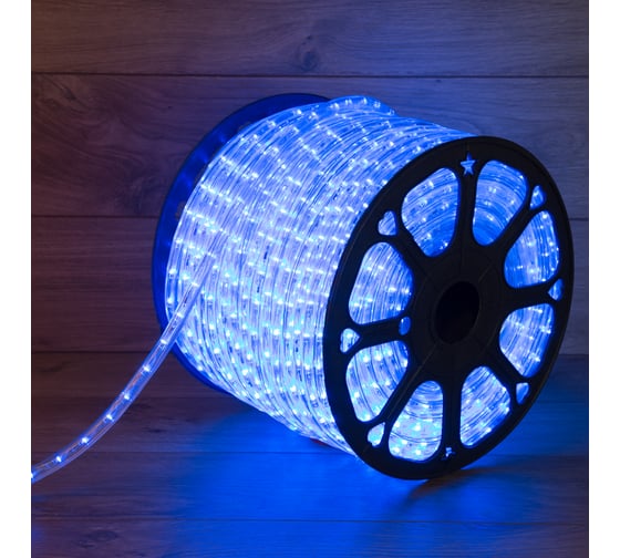 Гибкий шнур Neon-Night Дюралайт, 24 LED/м, синий, свечение с динамикой, бухта 100м 121-323-4