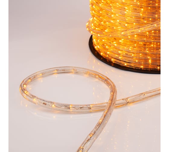 Гибкий шнур Neon-Night Дюралайт, двухжильный, 230В, 13мм, 24 LED/м, желтый, бухта 100м 121-121-4