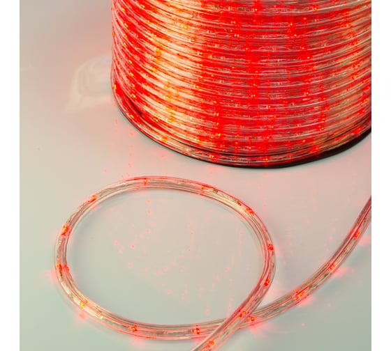 Светодиодный гибкий шнур NEON-NIGHT Дюралайт бухта 100м 36 LED с эффектом мерцания красный 121-252