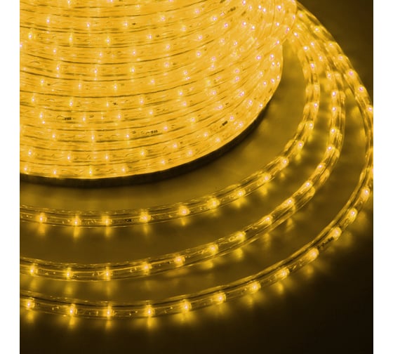 Светодиодный гибкий шнур NEON-NIGHT Дюралайт бухта 100м 36 LED с эффектом мерцания жёлтый 121-251