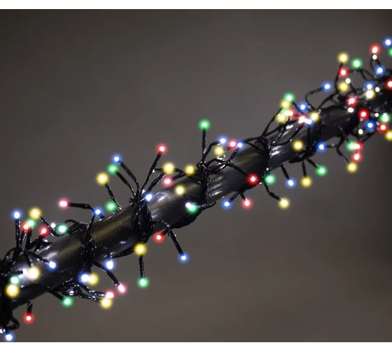 Светодиодная гирлянда Neon-Night мишура 8 реж 3м 288 LED тёмно-зеленый провод мультиколор 303-629